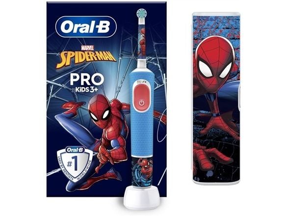 Oral-B Vitality Pro Kids 103 elektrisk tannbørste + etui Spiderman blå