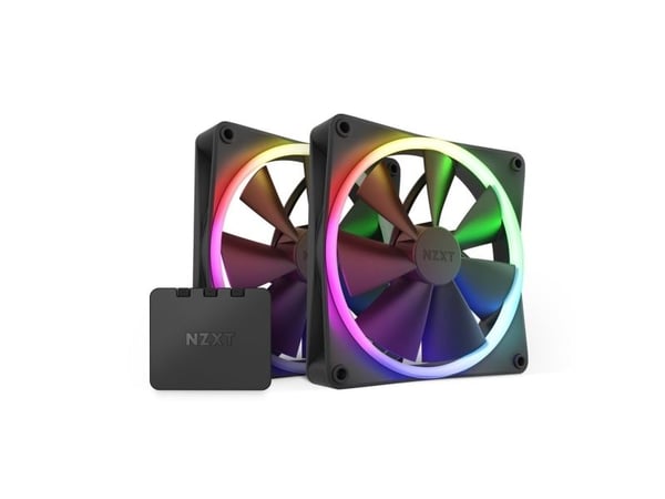 NZXT F Series F140 RGB Twin Pack - Innsats med vifte - 140 mm - matt svart