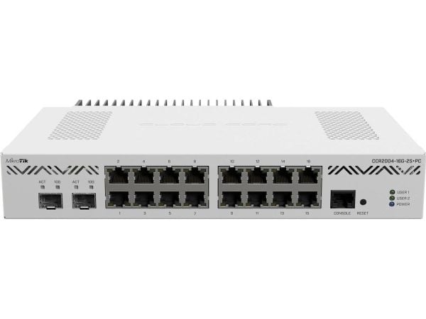 MikroTik Cloud Core Router CCR2004-16G-2S+PC - Router 16-ports-switch - 10GbE - rackmonterbar