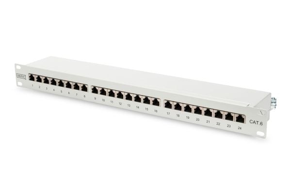 DIGITUS DN-91624S - Koblingspanel - CAT 6 - RJ-45 X 24 - grå, RAL 7035 - 1U - 19"