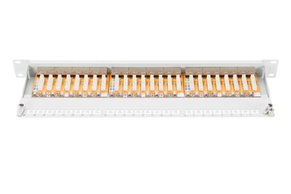 DIGITUS DN-91624S - Koblingspanel - CAT 6 - RJ-45 X 24 - grå, RAL 7035 - 1U - 19"