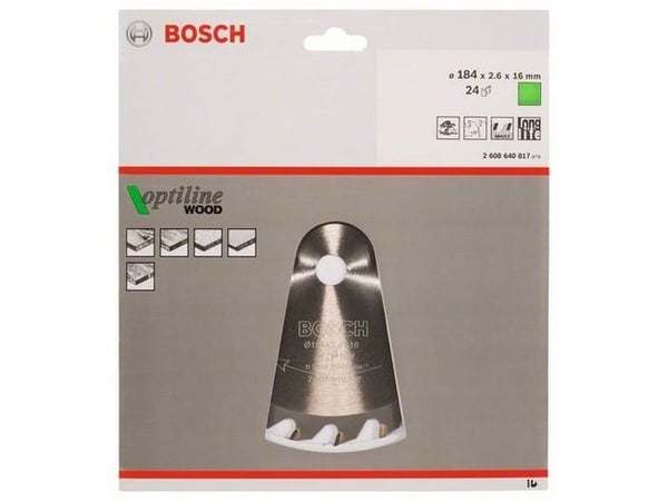 Bosch RUNDSAVKLINGE OPTILINE 184X2,6X16MM 24T