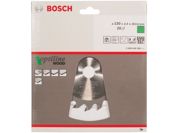 Bosch RUNDSAVKLINGE OPTILINE 130X2,4X16MM 20T