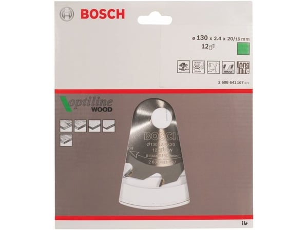 Bosch RUNDSAVKL OPTILINE Ø130X2,4X20/16MM 12T