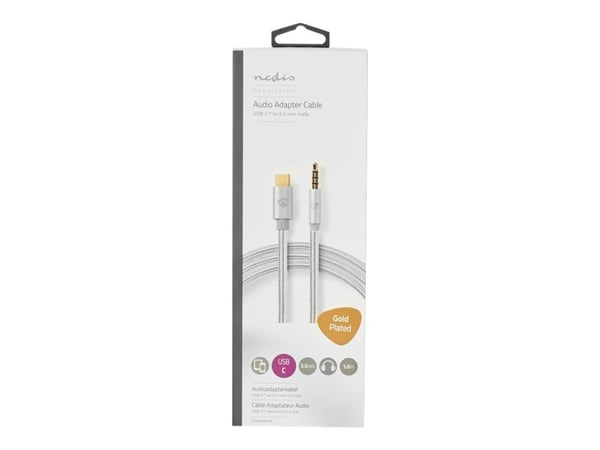 Nedis - USB-C til hodetelefons-jakkadapter - USB-C hann til 4-polsminijakk hann - 1 m - aluminium