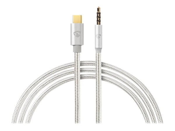Nedis - USB-C til hodetelefons-jakkadapter - USB-C hann til 4-polsminijakk hann - 1 m - aluminium