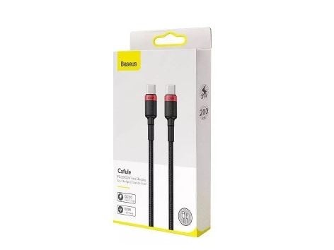 Baseus CATKLF-AL91, 2 m, USB C, USB C, musta
