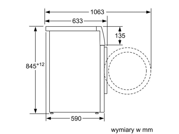 Bosch - Tvättmaskin - höjd: 85 cm - frontmatad - 9 kg - 1351 rpm