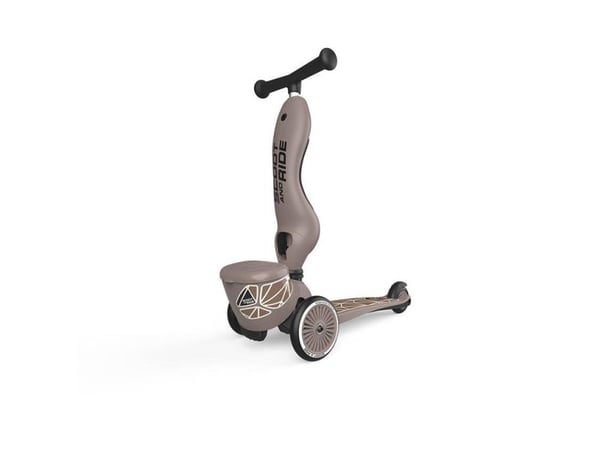 Scoot and Ride LIVSSTIL 2IN1 RIDE OG SCOOTER MED LÅSbar OPPBEVARING 1-5 ÅR BRUN LINJE