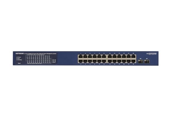 NETGEAR Smart GS724TP - Switch - L3 Lite - smart - 24 x 10/100/1000 (PoE+) + 2 x Gigabit SFP - stasjonær, rackmonterbar - PoE+ (190 W)