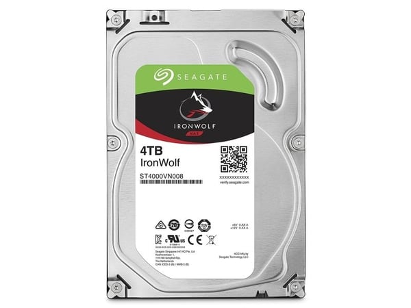 Seagate IronWolf ST4000VN008 - Hårddisk - 4 TB - inbyggd - 3.5" - SATA 6Gb/s - 5900 rpm - buffert: 64 MB