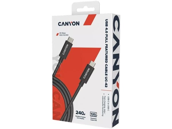 Canyon CNS-USBC42B, 2 m, USB C, USB C, 20000 Mbit/s, Lajittelu