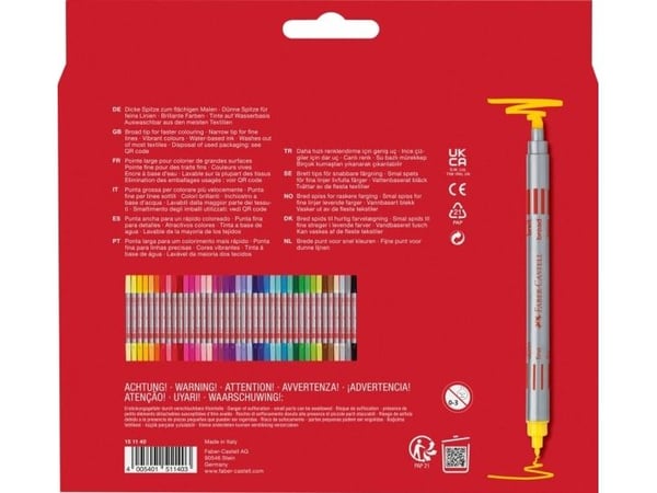 Faber-Castell 151140, 40 styck, Multifärg, Fin spets, Multifärg, Tonåringar, Unisex