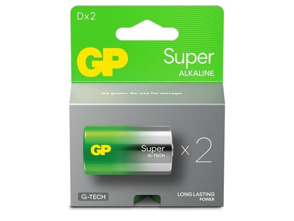 GP Super - Batteri 2 x D - alkaliskt