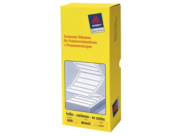 Avery 5101 - Hvit - 23 x 88.9 mm 6000 stk merkelapper