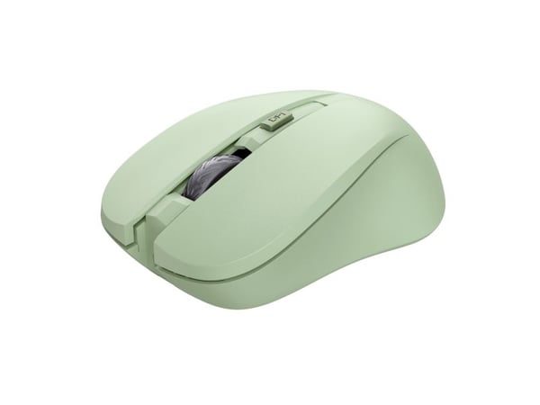 Trust Mydo - Mus - stille - høyre- og venstrehåndet - optisk - 4 knapper - trådløs - 2.4 GHz - USB trådløs mottaker - grønn