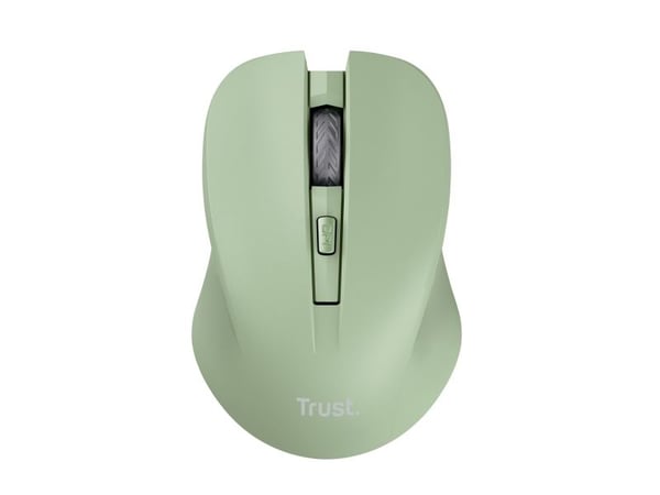 Trust Mydo - Mus - stille - høyre- og venstrehåndet - optisk - 4 knapper - trådløs - 2.4 GHz - USB trådløs mottaker - grønn