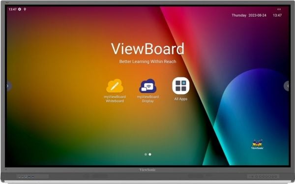 Viewsonic IFP7552-2F, 190,5 cm (75"), 1209,6 x 680,4 mm, 350 cd/m², 1,07 milliarder farger, 3840 x 2160 piksler, 4K Ultra HD
