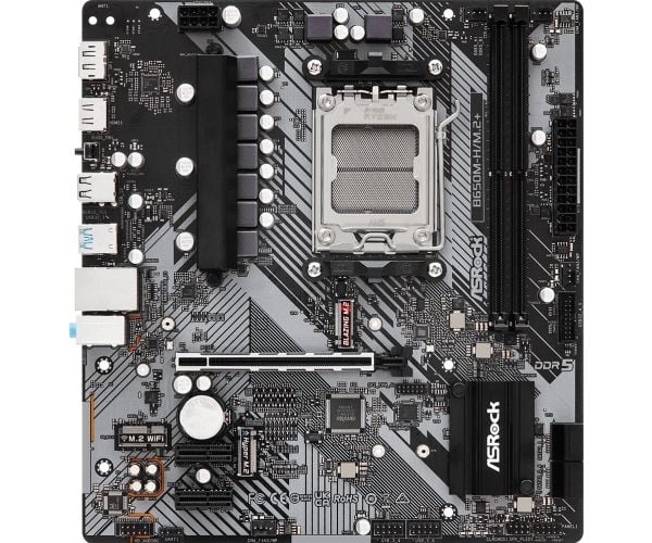 ASRock B650M-H/M.2+ - Hovedkort - micro ATX - Socket AM5 - AMD B650 Chipset - USB-C 3.2 Gen 1, USB 3.2 Gen 1 - Gigabit LAN - innbygd grafikk (CPU k...