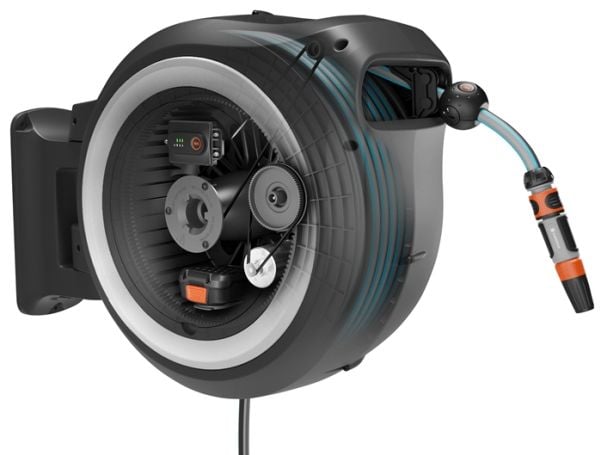Gardena PowerRoll 40 meter trådløs veggslangeboks