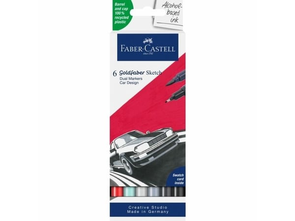 Faber-Castell 164813, Flerfarget, Fint, Resirkulert plast, 0,6 mm, Pappeske, 6 stykker