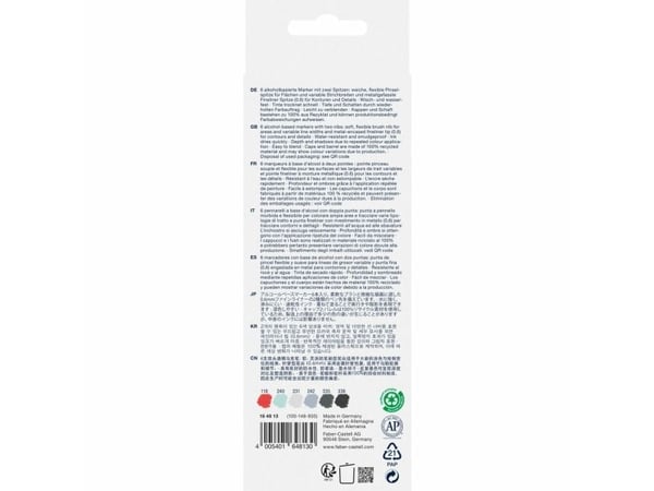 Faber-Castell 164813, Flerfarget, Fint, Resirkulert plast, 0,6 mm, Pappeske, 6 stykker