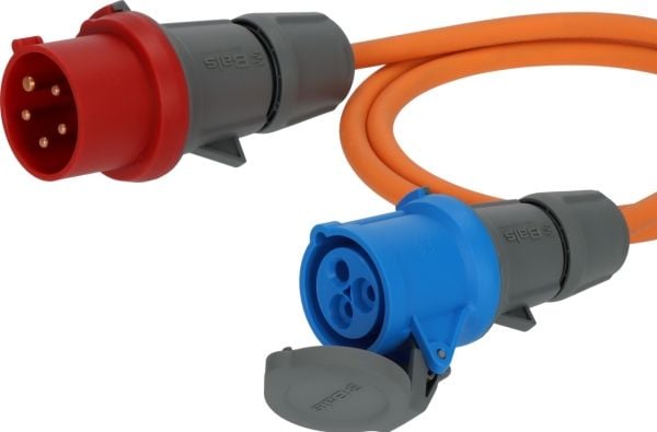 Brennenstuhl 1132970025, 1,5 m, Ulkona, IP44, Öljynkestävä, Sininen, Harmaa, Oranssi, Punainen, 400 V