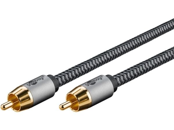 Goobay 65296, RCA, Hankjønn, RCA, Hankjønn, 3 m, Sølv, Sort