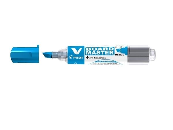 Whiteboard-tusjemarkør, Pilot V-Board Master, refillbar, skråstilt, blå