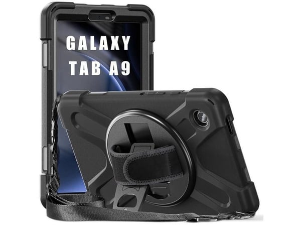 eSTUFF AUSTIN - Baksidedeksel for nettbrett - polykarbonat, silikon - svart - for Samsung Galaxy Tab A9