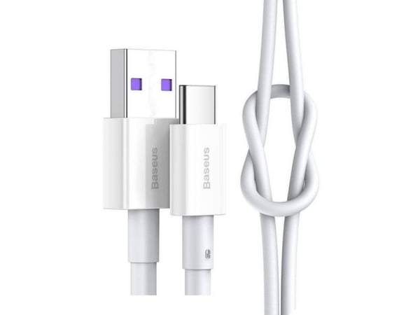Baseus CATYS-A02, 2 m, USB A, USB C, 480 Mbit/s, hvit