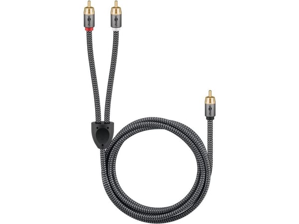 Goobay 65301, 2 x RCA, Hankjønn, RCA, Hankjønn, 3 m, Sort, Sølv