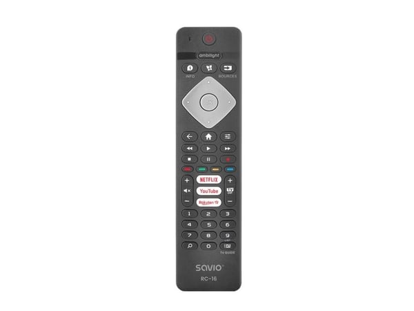 Savio RC-16, TV, TV-viritin, TV-sovitin, IR langaton, Painikkeet, Musta