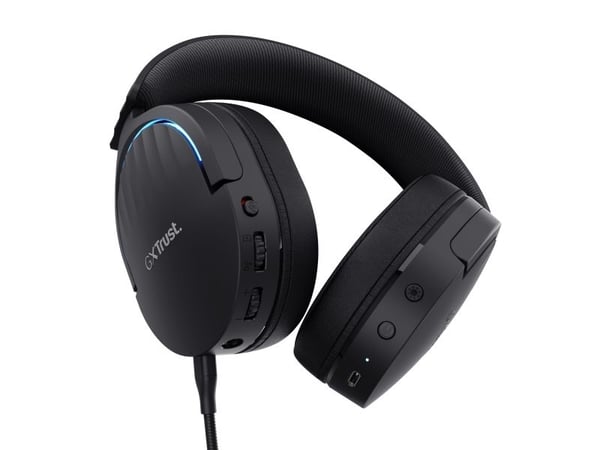 Trust GXT 491 FAYZO - Hodesett - 7,1-kanals - full størrelse - Bluetooth / 2,4 GHz radiofrekvens - kablet, trådløs - 3,5 mm jakk, USB-A via Bluetoo...