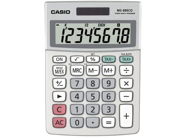 Casio MS-88ECO, Työpöytä, Näyttölaskin, 8 lukua