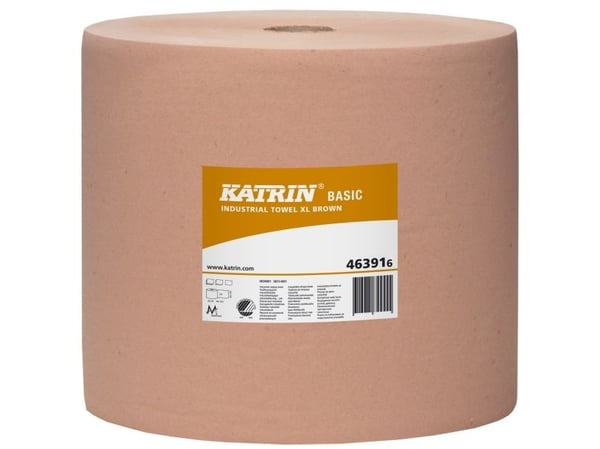 Torkrulle Industri Katrin Basic 1-lagers Ø37cm B32cm x L1000m Återvunnen Brun, 1 rulle