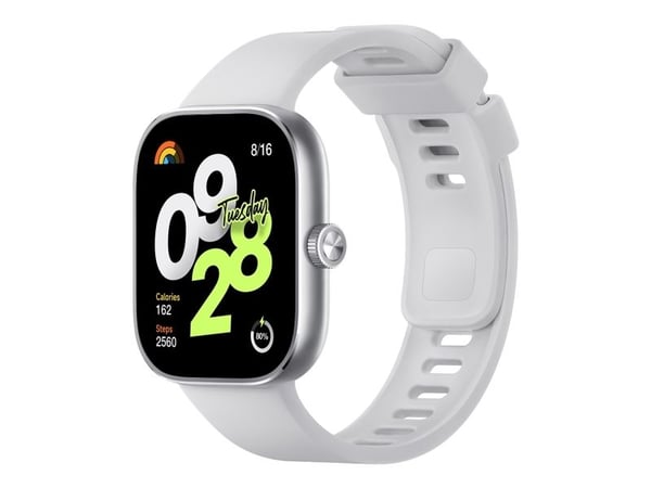 Xiaomi Redmi Watch 4 - Smartklokke med stropp - TPU - hvit - håndleddstørrelse: 135-205 mm - display 1.97" - Bluetooth - 31.5 g - sølvgrå
