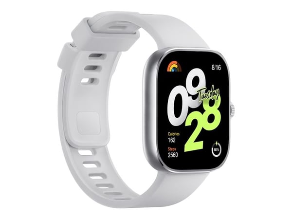 Xiaomi Redmi Watch 4 - Smartklokke med stropp - TPU - hvit - håndleddstørrelse: 135-205 mm - display 1.97" - Bluetooth - 31.5 g - sølvgrå