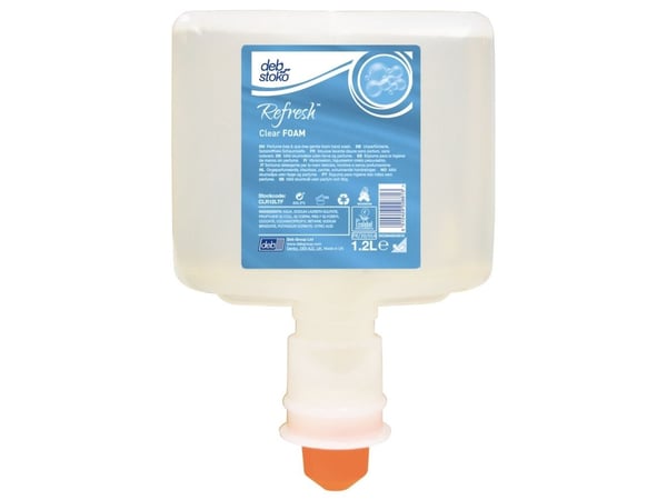 Skumsæbe Clear FOAM Pure Ecolabel uden Farve/Parfume Touchfree 1.2 ltr,3 fl x 1,2 ltr/krt