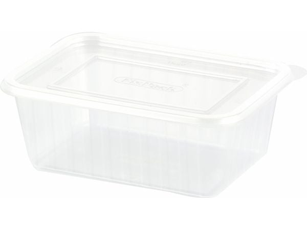 Duni Fixpack - Madopbevaringsbeholder - 500 ml - rektangulær - engangs - gennemsigtig (pakke med 50)