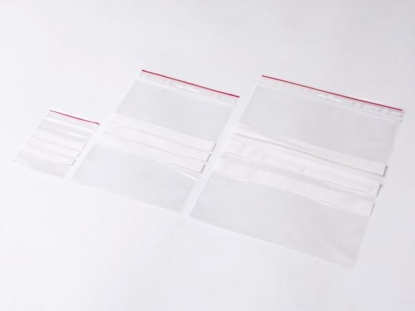 Lynlåspose, Grippie, 50 µm, 200 x 300 mm LD-PE, Transparent, med skrivefelt lynlåslukning, pakke a 1