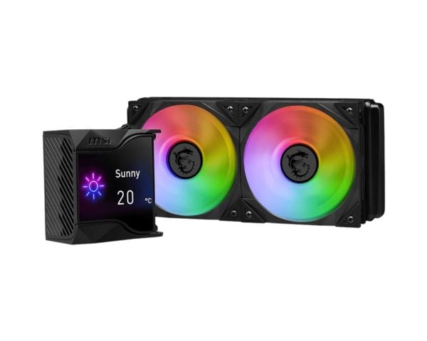 MSI MPG Coreliquid D240, Nestejäähdytyspakkaus, 12 cm, musta