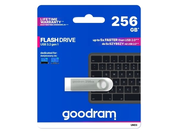 GOODRAM UNO3 - USB flash-enhet - 256 GB - USB 3.2 Gen 1