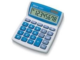 Rexel Ibico 208X - Skrivbordskalkylator - 8 siffror - solcellspanel, batteri - vit, blå