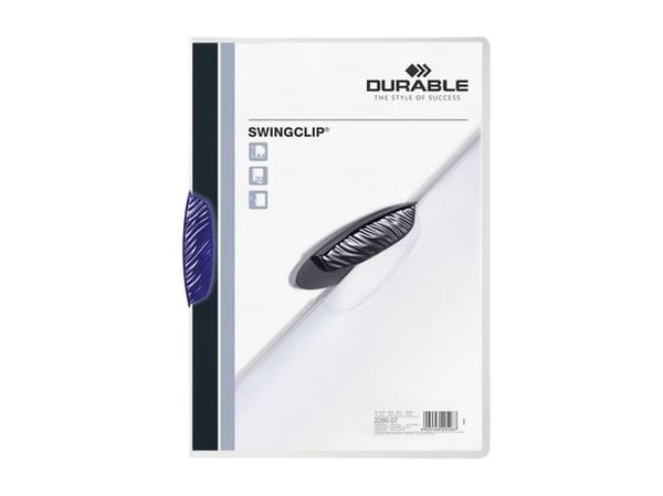 DURABLE SWINGCLIP - Klipsfil - for A4 - kapasitet: 30 ark - transparent med mørkeblå klips