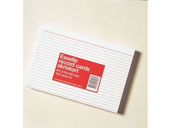 Esselte Cardo - Postkort - A7 (74 x 105 mm) - liggande - vitt - linjerad (paket om 100)