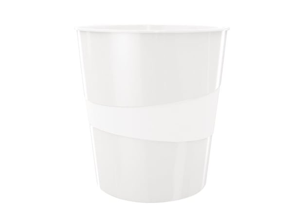Leitz WOW 5278-10-01 søppelbøtte 15 L med bærehåndtak, perlehvit