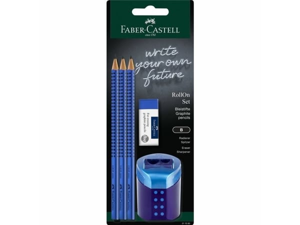Faber-Castell 217083, B, Blå, Triangulär, Blåsa, 3 styck