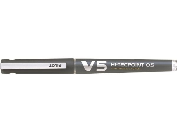 Rollerpen, Pilot Hi-Tecpoint V5, genopfyldelig, 0,5 mm, sort, pakke a 10 stk