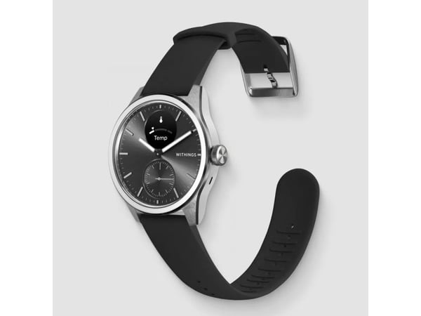 Withings ScanWatch 2 - 42 mm - rustfritt stål - hybridsmartur med bånd - fluorelastomer - håndleddstørrelse: 163-239 mm - monokrom - Bluetooth - 52...